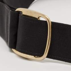 Salvatore Ferragamo Black Canvas Metal Detail Belt 