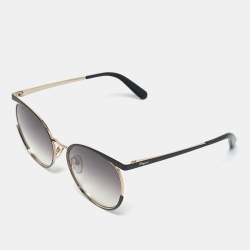 Pre Owned Salvatore Ferragamo Black/Gold Gradient SF 165 S Cat Eye Sunglasses