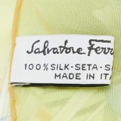 Salvatore Ferrara Light Green Wildlife Printed Silk Stole