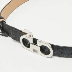 Salvatore Ferragamo Black/Beige Gancini Cut to Size Reversible Belt