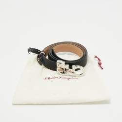Salvatore Ferragamo Black/Beige Gancini Cut to Size Reversible Belt