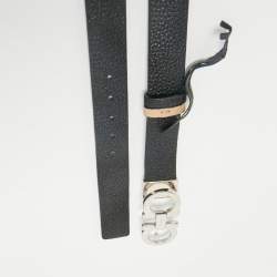 Salvatore Ferragamo Black/Beige Gancini Cut to Size Reversible Belt