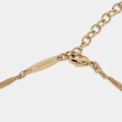 Pre Owned Salvatore Ferragamo Gold Tone Metal Chain Pendant Necklace