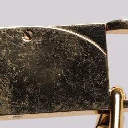 Pre Owned Salvatore Ferragamo Gold Tone Lock Pendant Necklace 