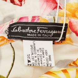 Pre Owned قبعة دلو سالفاتوري فيراغامو قطنية بطبعة زهور متعددة الألوان مقاس 58