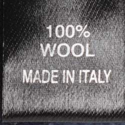 Pre Owned Salvatore Ferragamo Navy Blue Gancini Wool Muffler 