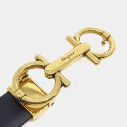 Pre Owned Salvatore Ferragamo Leather Black Gancini belt