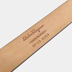 Pre Owned Salvatore Ferragamo Leather Black Gancini belt