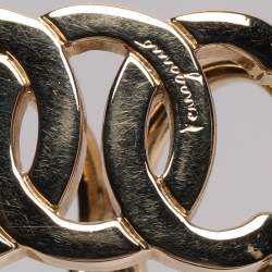 Pre Owned Salvatore Ferragamo Gold Tone Metal Scarf Ring