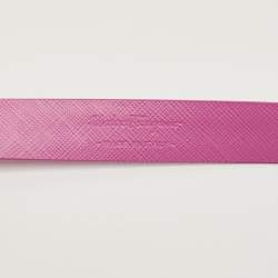 Pre Owned Salvatore Ferragamo Pink Leather Vara Bow Belt 80 CM