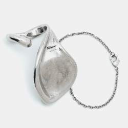 Pre Owned Salvatore Ferragamo Silver Tone Bracelet Ring Size 51
