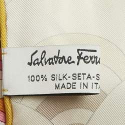 مملوكة مسبقًا Salvatore Ferragamo Multicolor Printed Silk Square Scarf 