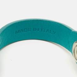 مملوكة مسبقًا Salvatore Ferragamo Vara Bow Green Leather Gold Tone Bracelet