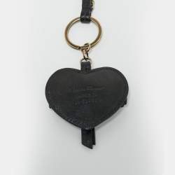 مملوكة مسبقًا حامل مفاتيح سالفاتوري فيراغامو قلب بقوس جلد أسود