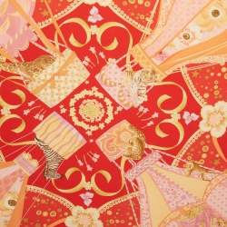 Pre Owned وشاح سلفاتوري فيراغامو حرير مربع مطبوع أحمر