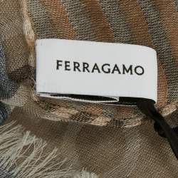 مملوكة مسبقًا وشاح سالفاتوري فيراغامو نقوش زهور حرير وردي