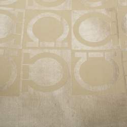 Salvatore Ferragamo Cream Gancini Wool Silk Blend Scarf