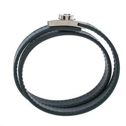 Salvatore Ferragamo Moss Green Leather Gancini Double Wrap Bracelet 