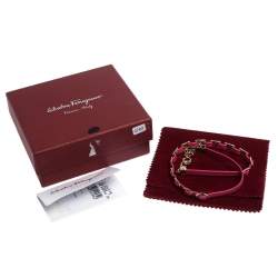 مملوكة مسبقًا سوار سالفاتوري فيراغامو جلد ورديي ذهبيي اللون إلتفاف مزدوج قابل للضبط