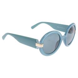 Salvatore Ferragamo Sky Blue/Black SF778S Round Sunglasses