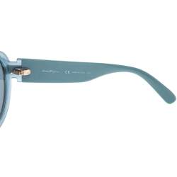 Salvatore Ferragamo Sky Blue/Black SF778S Round Sunglasses