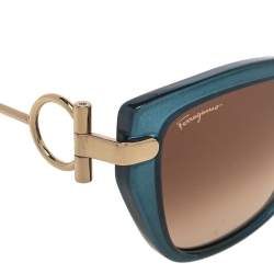 مملوكة مسبقًا نظارة شمسية سالفاتوري فيراغامو عين قطة أس أف928أس متدرجة بني/ لون ذهبي