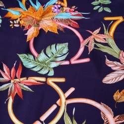 Pre Owned وشاح سالفاتوري فيراغامو حرير مورد مطبوع وعانشيني وردي