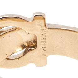 Pre Owned Salvatore Ferragamo Gancini Gold Tone Scarf Ring