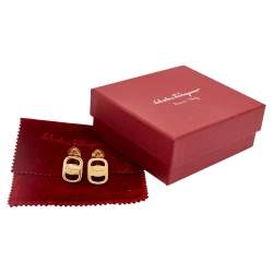 Pre Owned أقراط سالفاتوري فيراغامو فارا معدن ذهبي اللون كليب أون