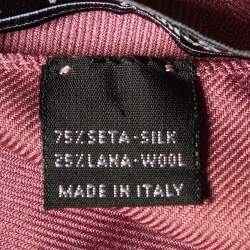 Pre Owned Salvatore Ferragamo Mauve Gancini Jacquard Silk & Wool Scarf