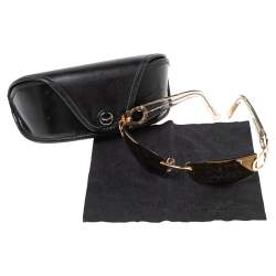 Pre Owned نظارة شمسية سالفاتوري فيراغامو 1047 مستطيلة بنية