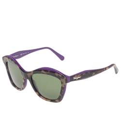 Pre Owned نظارة شمسية سالفاتوري فيراغامو SF941S هافانا / بنفسجي مربعة