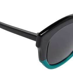 Pre Owned Salvatore Ferragamo Black/Green SF830S Cat Eye Sunglasses