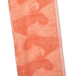 Pre Owned وشاح سالفاتوري فيراغامو حرير طباعة فهد وردي