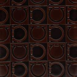 Salvatore Ferragamo Brown Gancio Embossed Glossy Leather Phone Cover