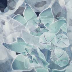 مملوكة مسبقًا Salvatore Ferragamo Blue Floral Print Silk Scarf