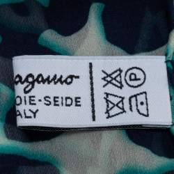 Pre Owned Salvatore Ferragamo Blue Animal Print Silk Scarf