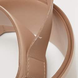 Pre Owned Salvatore Ferragamo Beige Leather Vara Bow Wide Waist Belt 70CM