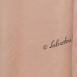 Pre Owned Salvatore Ferragamo Black & Pink Ombre Effect Silk Scarf