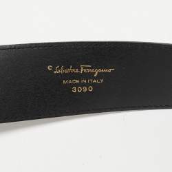 Salvatore Ferragamo Navy Blue Nubuck Leather Waist Belt 70CM