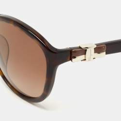 Salvatore Ferragamo Dark Brown SF645S Oval Sunglasses