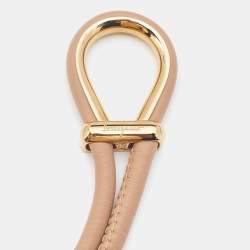 Pre Owned Salvatore Ferragamo Beige Leather Double Strap Waist Belt 