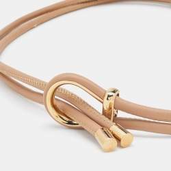 Pre Owned Salvatore Ferragamo Beige Leather Double Strap Waist Belt 