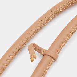 Pre Owned Salvatore Ferragamo Beige Leather Double Strap Waist Belt 