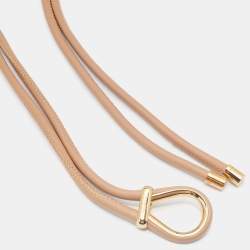 Pre Owned Salvatore Ferragamo Beige Leather Double Strap Waist Belt 