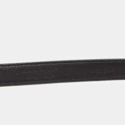 Pre Owned Salvatore Ferragamo Black Glitter Leather Vara Bow Waist Belt 