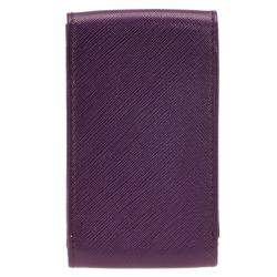 Pre Owned Salvatore Ferragamo Purple Leather iphone 4 Case