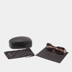 Salvatore Ferragamo Black Gancini Gradient Oval Sunglasses