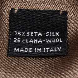 Salvatore Ferragamo Brown Gancini Jacquard Silk & Wool Scarf