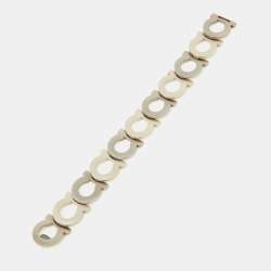 Salvatore Ferragamo Gancini Silver Tone Link Bracelet